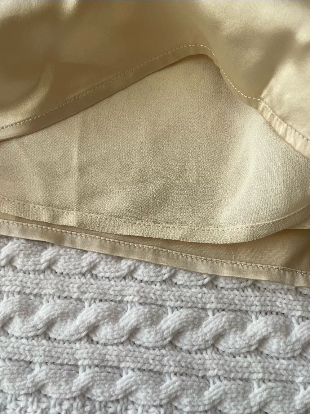 Reformation Satin High-Waist Cream Shorts - Picture 3 of 8